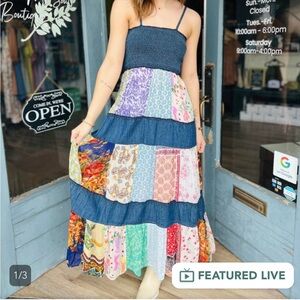 Colorful Patchwork Maxi Dress
